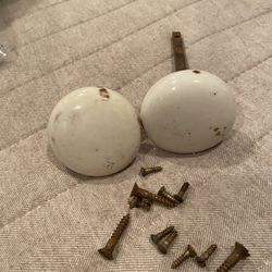 Vintage 1911 porcelain  Door Knobs 