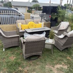 Brand New Patio Outdoor Furniture Set With Fire Pit 