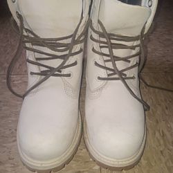 Timberland Premium Womens Size 8 M Boots Waterpoof Light Grey Nubuck AIJ7W A06