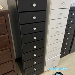 Tall Black Jumbo 9 Drawer Makeup Dresser