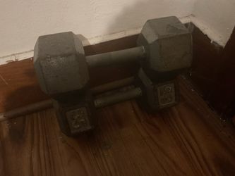 35 lb Cast Iron Hex Dumbbell Pair Neoprene Neon Green Dumbbell Pair