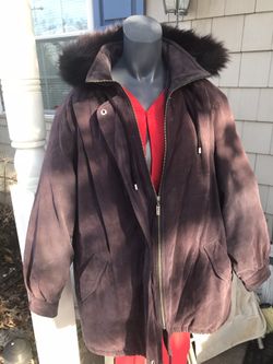 Lnew Extra Large Suede And For Hooded Coat Very Nice Only $50
