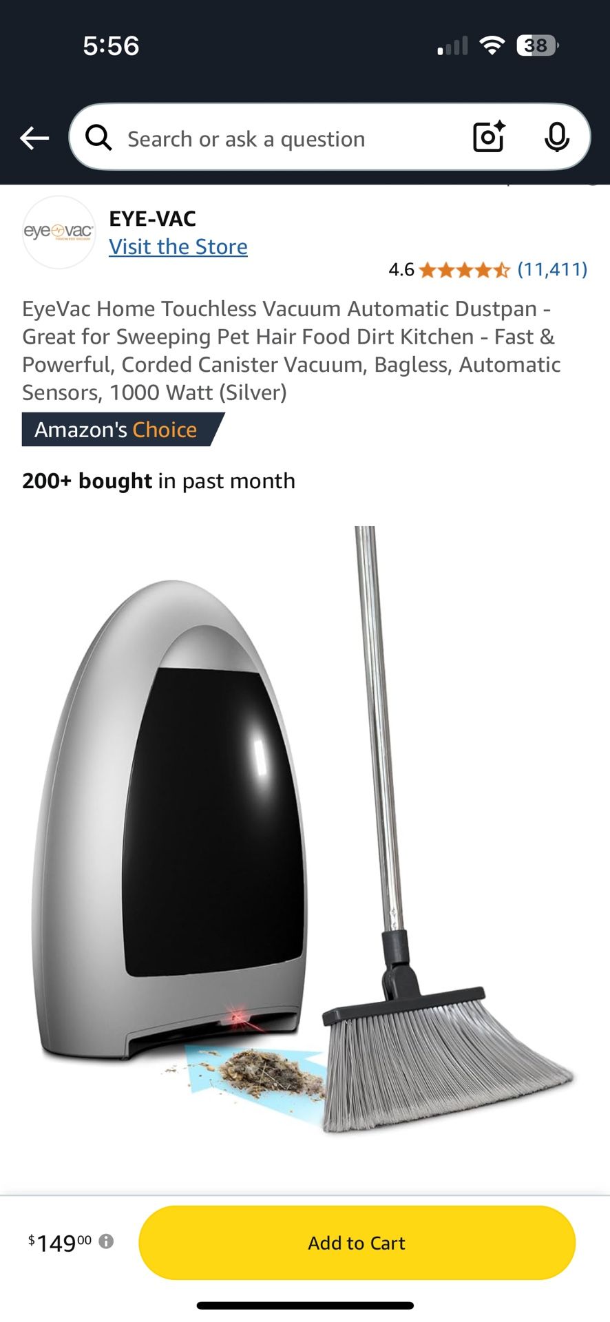 EyeVac Touchless Vacuum