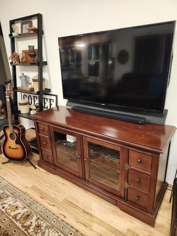 Solid Wood Entertainment Center, Media Console, Excellent Shape