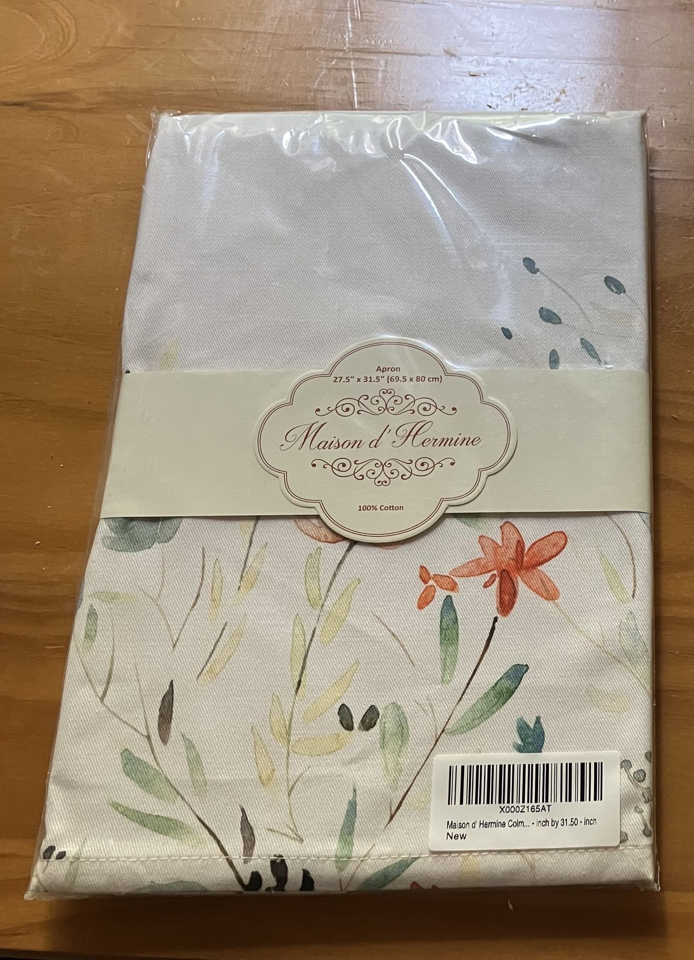 New Set of 100% Organic Cotton Apron & Oven Mitt & Pot Holder