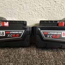 2Milwaukee 18v Replacement Battery 6ah