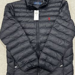 NWT POLO RALPH LAUREN Men’s Hooded Packable Full Zip NAVY Puffer Jacket! MSRP $248!