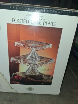Shannon Godinger Crystal Footed Cake Plates Set of 2