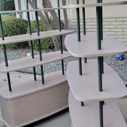 Green And Gray Shoes Rack, Brown Office Desk 