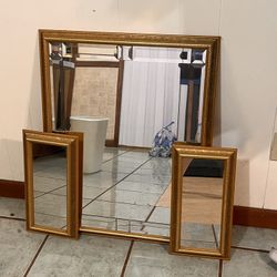 Antique Gold Mirror Set
