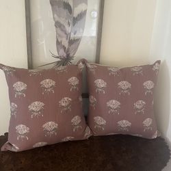 2 Studio McGee Threshold Blush Floral Block Pillows