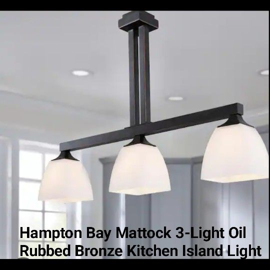 Brand New Hampton Bay Mattock 3 Light Island Kitchen