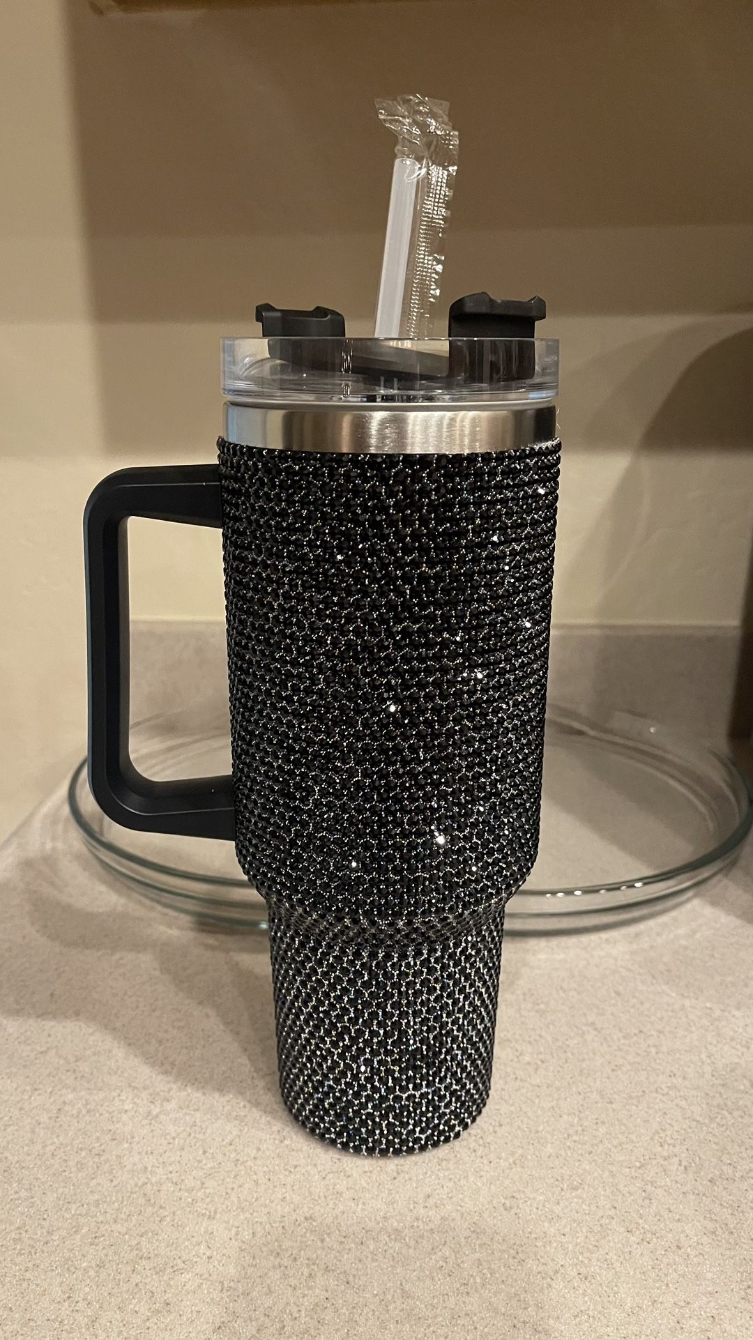 Rhinestone Encrusted 40oz Tumbler With Handle