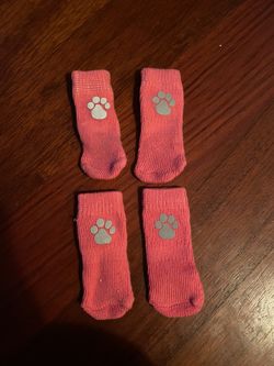 Small dog or cat socks with reflective paw prints