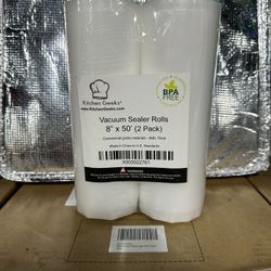 2Pack 8x50 Rolls Vacuum Sealer Bags Rolls with BPA Free,Heavy Duty Vacuum Food Sealer Storage Bags Rolls,Cut to Size Roll,Great for So