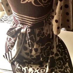 Floral cocoa brown n beige tops