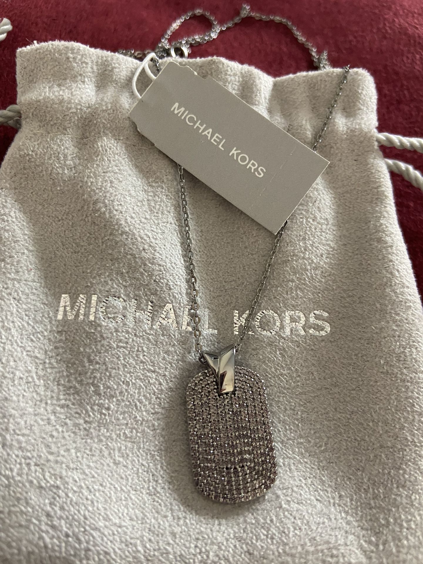 NEW Michae Kors Silver Necklace/pendant $175.00