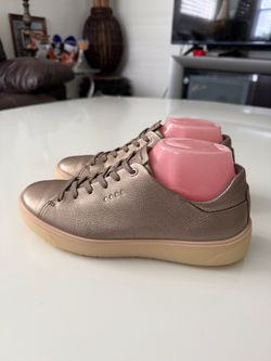 Ecco Golf Shoes Tray Hybrid Hydromax Leather Metallic Comfort Sneakers Woman 8.5