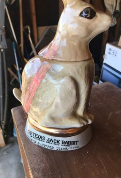 Texas Jack rabbit whiskey bottle very old good condition