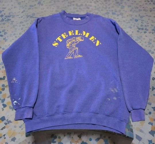 Vintage LEE HEAVYWEIGHT Extra Large?? STEELMEN Blue Long Sleeve Sweater 💥🔥💥