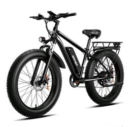 AMYET EB26 Electric Bike for Adults, Peak 1500W 48V 15Ah, 26" Fat Tire Ebike, E-Mountain Bicycle, UL2849