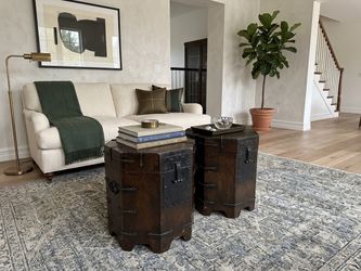 Pair of Vintage Asian Octagonal Dowry Chests – Side Tables / Coffee Table
