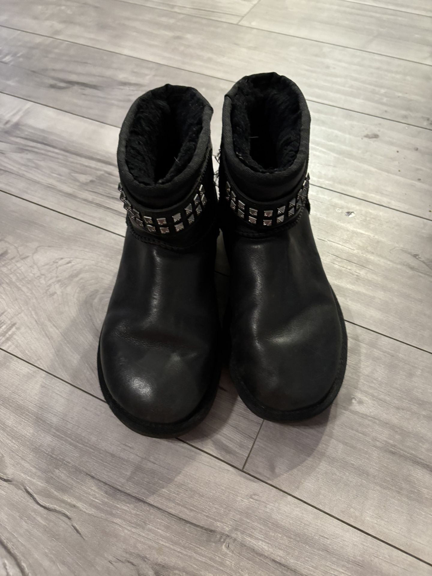 Women’s Black UGG Boots With Metal Studs. Well Loved. Size 7