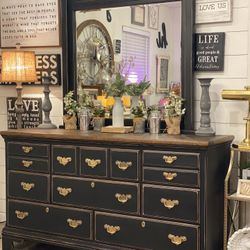 Gorgeous solid wood 8 drawer Basset dresser w/ mirror  64in. W x 19in. D x 80in. H