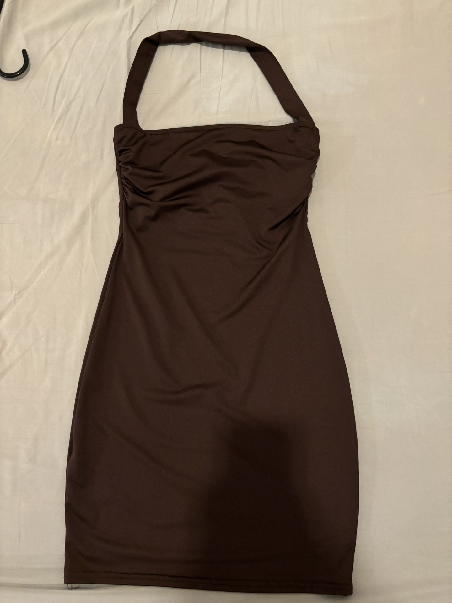 Women Dress Size S, Strapless, Brown, Length Without Stretch Is about 23inches