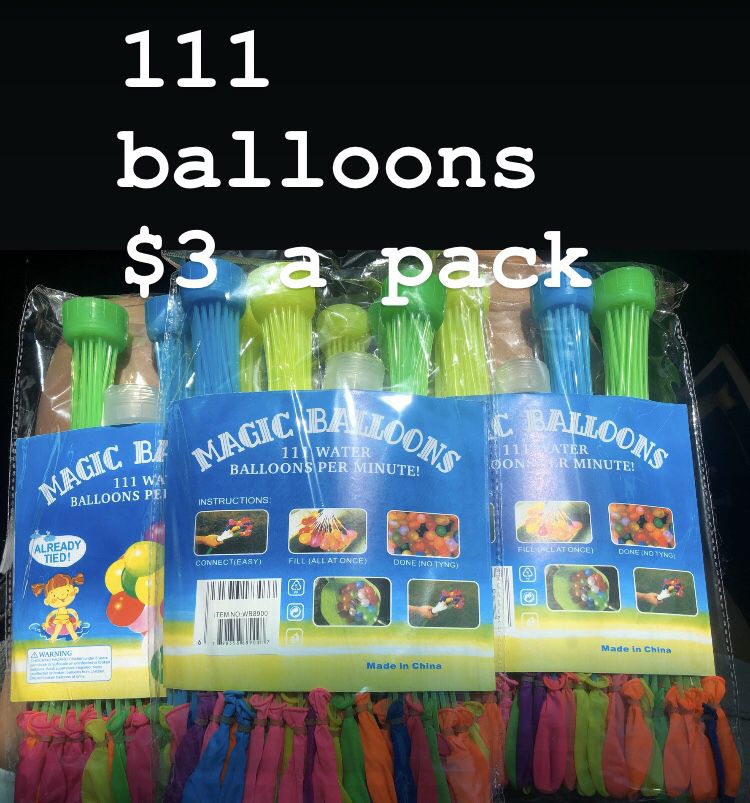 Balloons $3 each pack of balloons