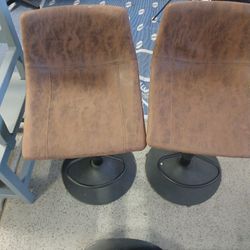 2 Bar Stools And 2 Wooden Chairs