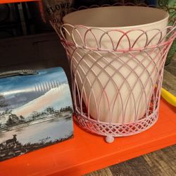 Decorative Lunchbox And Metal Garbage Can
