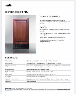 New Under Counter Panel-Ready Fridge