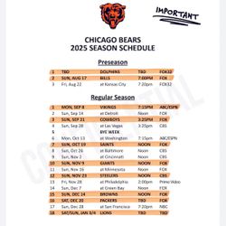 Chicago Bears Tickets For All GameS