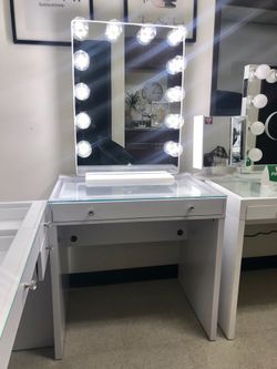 White Vanity + Mirror