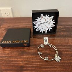 Alex Ani Bracelet Snowflake Bangle Charm Silver Jewelry New 2017 Limited Edition