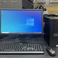 Dell optiplex desktop set, intel Core i5, 8gb ram, 500gb HDD, windows 10 pro, USB wifi adapter,22” monitor keyboard, mouse and cables. All for $155