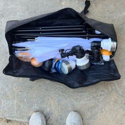 New 4 Savage Lights Kit With 4 Umbrellas And 4 Stands With Carry Case