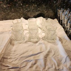 Vintage Diamond Cut Mugs