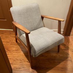 Accent Chair, Cushioned With Wooden Frame 
