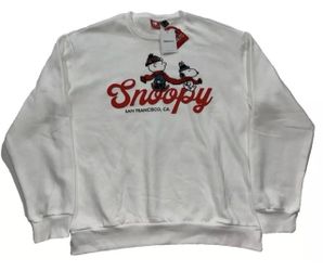Snoopy Peanuts Christmas White Crewneck Sweatshirt Mens 2XL New FOREVER 21