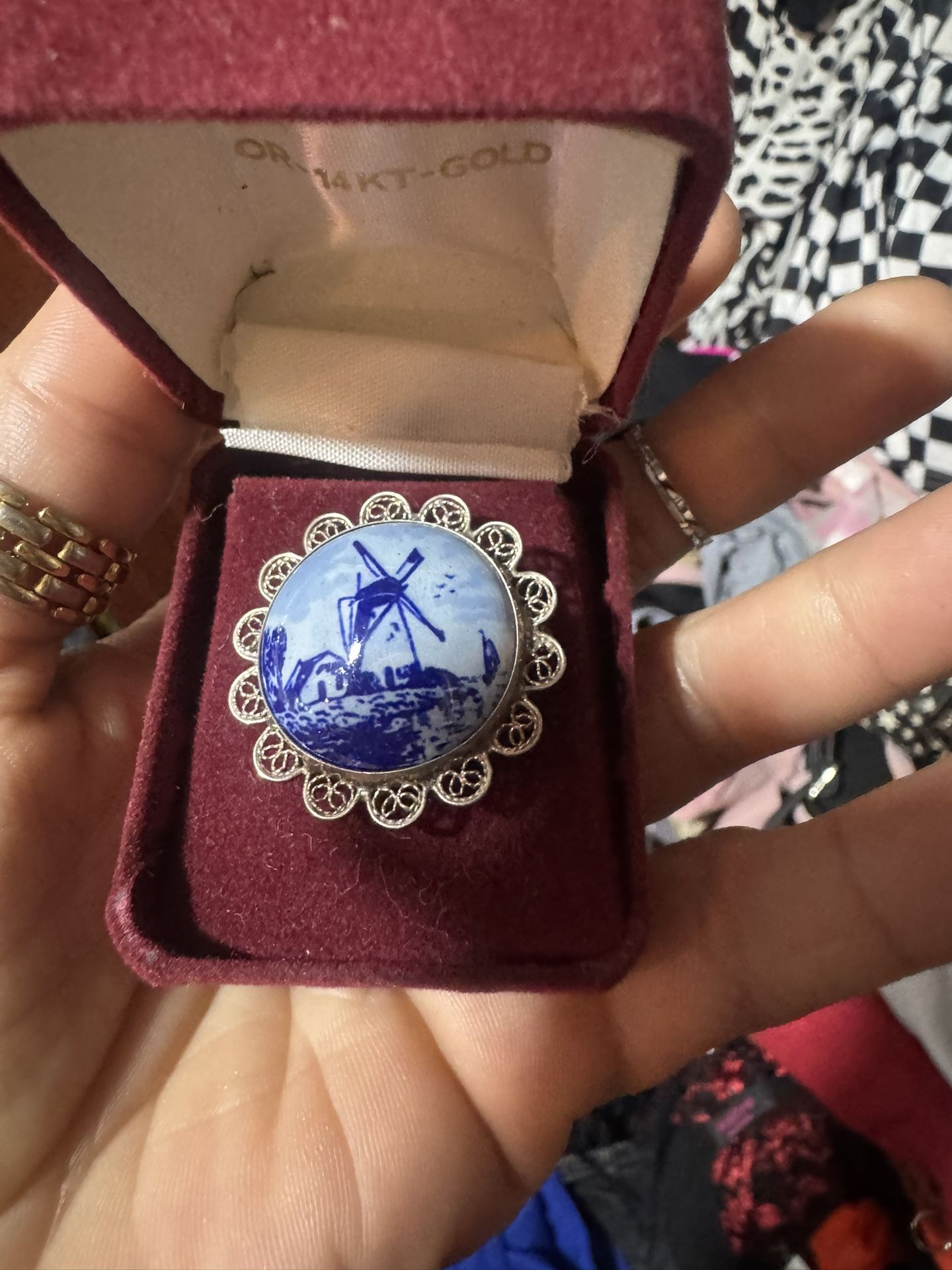 Etsy Antique 1900s Delft Blue Brooch - Edwardian Delft..