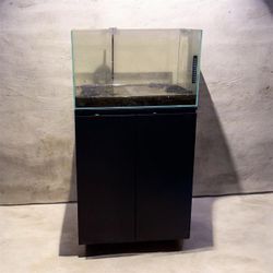 Glass Aquarium Tank with Black Cabinet Stand
