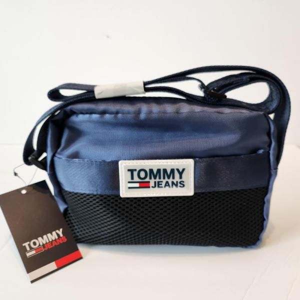 Tommy Hilfiger Blue and Black Messenger Bag with Adjustable Strap