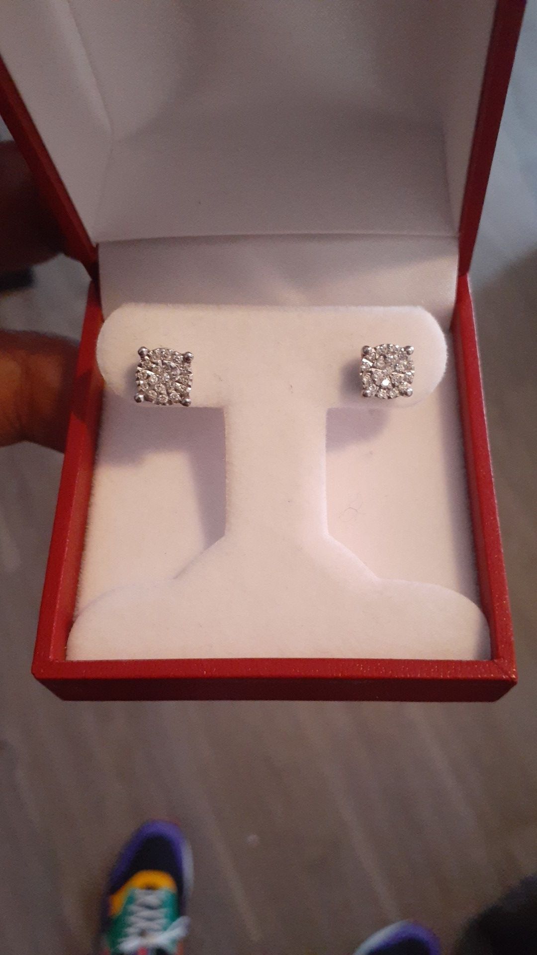 Brand new real diamond earrings