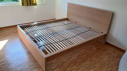 Free Delivery. Ikea model MALM queen size bed frame in excellent condition like a New with Lonset Slats