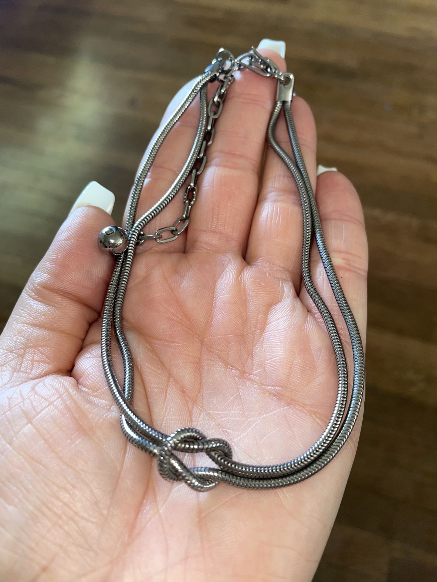 Silvertone Choker Necklace 