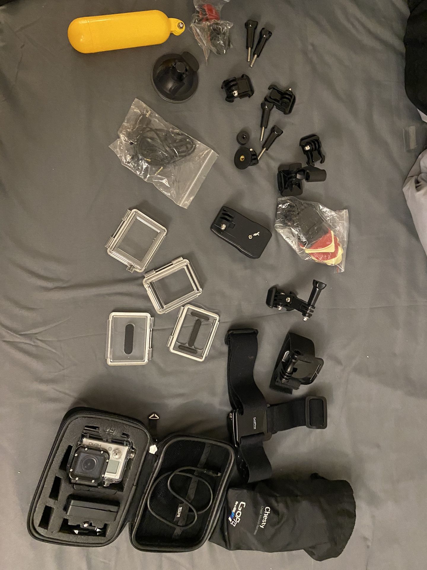 Go pro hero 3+ with all the original go pro accessories