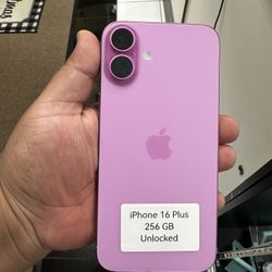 Pink iPhone 16 Plus Unlocked. Cash Or $10 Down W Approval 