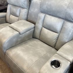 Movie Theater Style Sofa And Love Seat